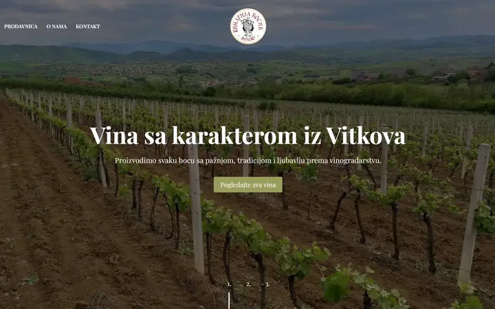 Vinarija Cosic winery website homepage